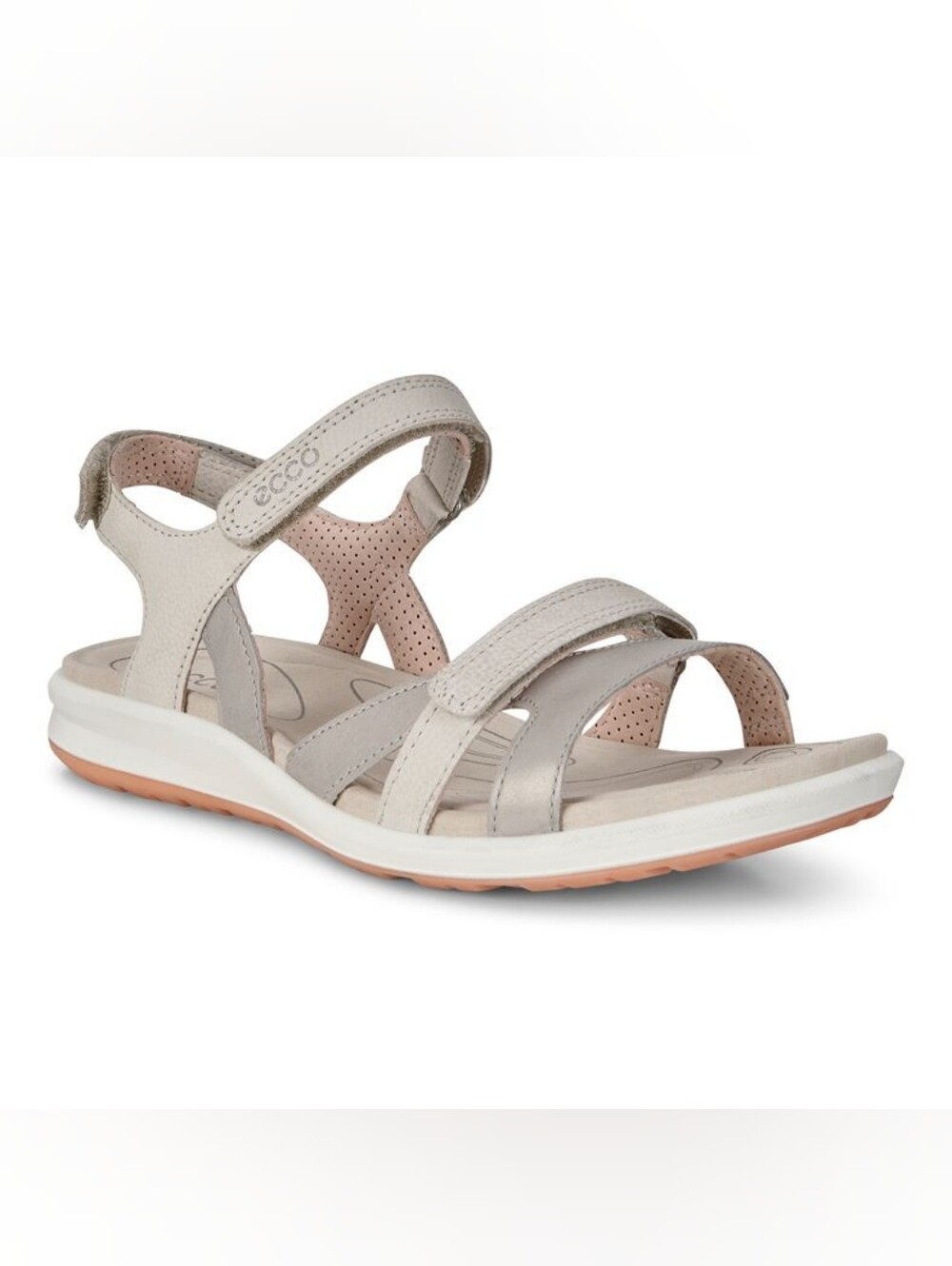 ECCO Cruise II Cream Nubuck Leather Straps Sandal Women's Size 6-6.5 US 37 EU
